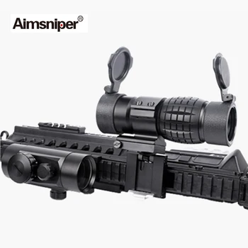 3X 4X Lupo Tactical Puška je Področje Z Flip do Mount Kompakten Lov 1x40 Red Dot Sight Holografski Z Biti Fit Airsoft