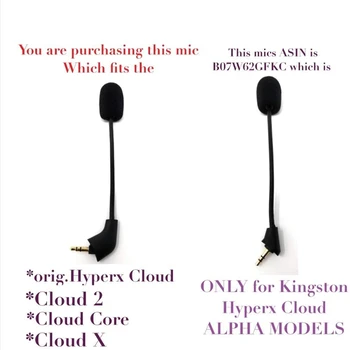 2PCS Zamenjava Gaming Mic za KINGSTON HyperX Cloud II /Cloud Core Gaming Računalnik Slušalke