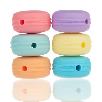 TYRY.HU 50PC Silikonske kroglice Macaron Oblikovan Hrane Silikona Baby Začetnih Kroglice DIY Baby Teether Igrače oprema