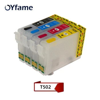 OYfame 502 T502XL kartuš ponovno komplet Z reset čipom Za Epson XP-5100 XP-5105 WF-2865 WF-2860 Tiskalnik 502XLink Kartuše