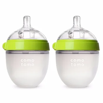 Silikonski Baby Steklenice Zelena/Roza 5 oz in 8 oz Baby Steklenice 2 Paket BPA free steklenico otrok