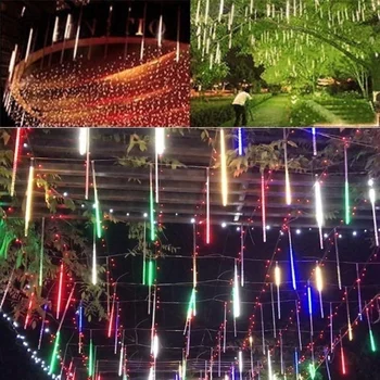 Meteor Tuš Dež 8 Cev LED Niz Luči 30 cm 50 cm Vodotesen za na Prostem Počitnice Božič, Božični Okraski, Drevesa, Vrt, Bar