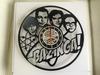Bazinga Vinil Stenske Ure Darilo za Big Bang Theory Navijači la crosse,stenske ure saat budilka reloj velike stenske ure duvar saati