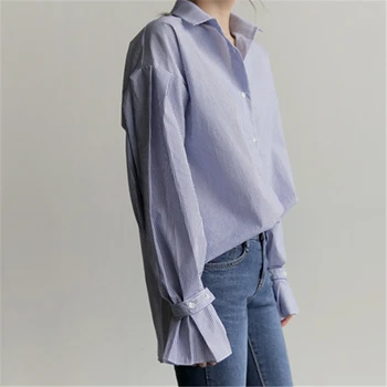 Novo 2021 Jesen Pomlad žensko Bluzo Priložnostne Modi korejskem Slogu Majica Divje Flare Rokav Obleke Lady Tunika Vrhovi BL1631