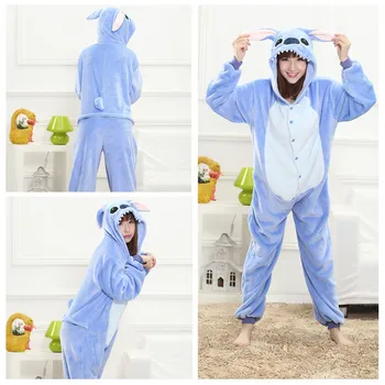 Flanela Pyjama Homewear Odraslih Sleepwear Panda Pižamo Kigurumi Hoodie Samorog Cosplay Živali Kigurumi Moški Ženske Pižame