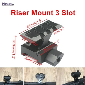 Taktično QD Lockdown Serije Lahkih Riser Mount 3 Reža z 20 mm Picatinny Železniškega Weaver Ac Base Področje Airgun Pištolo
