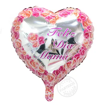 50pcs 18 inch srca v obliki materinski dan baloni darila za MAMO španski tiskane folije globos helij materinski dan stranka dekoracijo