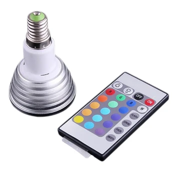 E14 3W 16 Barv RGB LED Žarnica E14 Daljinski upravljalnik AC 90-240V