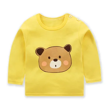2020 Jeseni Fantje Dekleta Risanka Natisni T-shirt Pozimi Baby Otroci Dolg Rokav Živali Vrhovi Otrok Bombaž Majica za Fante, Dekleta