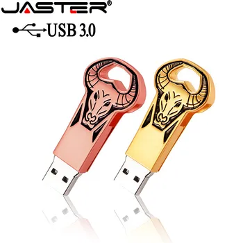 JASTER Memory-Stick USB 3.0 Pero Voznik Flash-Drive Obračanje design Usb JASTER Kovinski Bika Glavo-Darilo 16GB 8GB 64GB