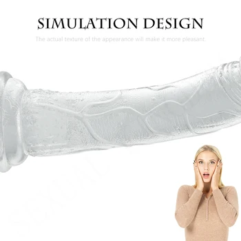 Velika Simulacije Dildo Mehko Kristalno Penis Ženska Masturbacija Sex Shop Vagine, G-spot Stimulator Spolnih Igrač za Ženske, Lezbijke,