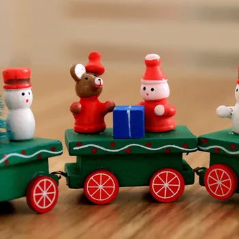 Lepe Božične Leseni vlakec, Igrača festival Domov dekoracijo Božični Inovativno Darilo za Otroke, otroci 3 barve