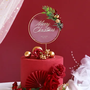 Vesel Božič Akril Torto Pokrivalo Božični Okrasek Cupcake Torto Dekoracijo Za Xmas Party Doma Dekor Navidad Novo Leto, Darila