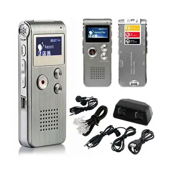 LCD Zaslon snemalnik 8GB Digitalni snemalnik Zvoka USB Polnilne Dictaphone MP3 Predvajalnik snemalnik snemalnik Zvoka MP3 Pl
