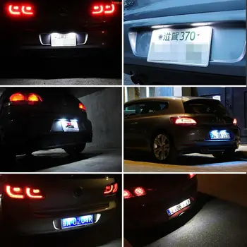 2Pcs CANBUS LED Številko registrske Tablice Luči za VW GOLF 4 5 6 7 Polo, Passat 4D Scirocco Brez Napake Rep Svetilke Avto Osvetlitev 12v