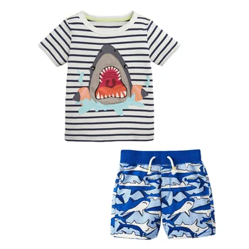 TUONXYE Svetlobna Shark Fantje, Oblačila Ses Otroci Malčke Boys Obleke za Otroke Poletni Boutique Obleke, Kompleti za Baby Fantje Določa