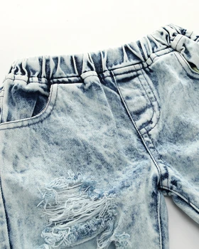 2020 Padec Dekliške Jeans Raztrgala Modi Otrok Zdrobljen Luknjo Hlače otroška Oblačila