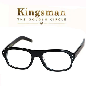 Kingsman Očala Tajne Službe Zlati Krog Eggys Cosplay Vrh Acetatni Okvir Jasno, Leče Za Očala, Za Človeka Britanski Stil
