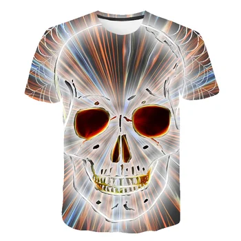 2020 majica s kratkimi rokavi Moški Najnovejši Pisane majice Psihedelični Lobanje t-shirt 3D printed majica s kratkimi rokavi Moški Priložnostne O XXS-6XL