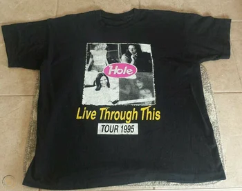 Luknjo v Živo Skozi Ta 1995 Tour Courtney Love Black Moške S 4Xl T Shirt Yy167