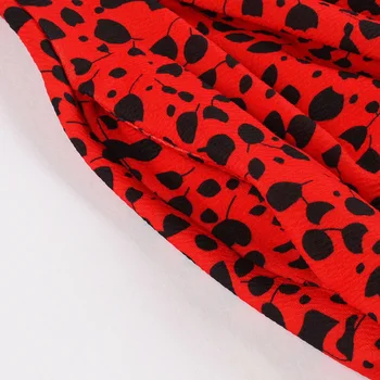 Tonval Retro Oblačila Rdeče barve Tiskanja brez Rokavov Naguban Pin Up Vintage Obleke Ženske Poletje Žep Strani Midi Obleka s Pasom