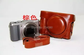 Usnje Fotoaparat Primeru Vrečko Kritje Fotoaparat pašček za Sony Cyber-shot DSC-HX60 DSC-HX50V DSC HX60 HX50V HX30 Št Logo Black Brown Kave