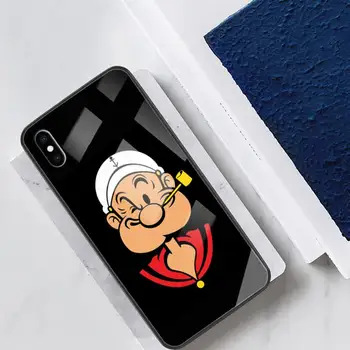 Risanka Popeye Smešno Stekla Telefon Primeru Fundas Coque Za IPhone 12 11 Pro Max Primerih XR XS 7 8 Plus Kritje Pribor Carcasa