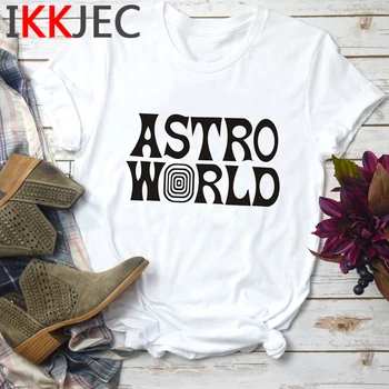 Travis Scotts Vam Želim, da so Bili Tu Graphic Majica s kratkimi rokavi Ženske Astroworld Smešno Risanka T-shirt Moda Poletje Tshirt Hip Hop Top Ženski