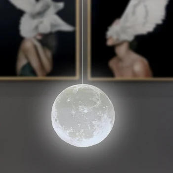 Sodobna Preprost 3D Tiskanje Luna Obesek Svetlobo Žogo Dnevna Soba Droplight Spalnica, Jedilnica Spalnica Dvorani Doma Razsvetljavo