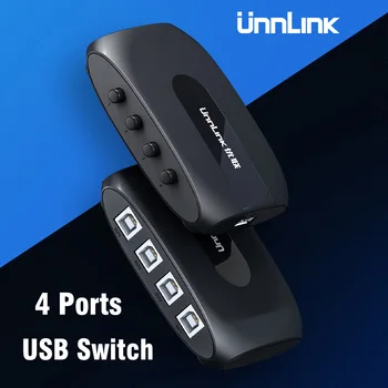 Unnlink 2/4 Vrata, USB-Stikalo Izbirno PC Računalnik Delitev Naprav USB Preklopnik Adapter Polje Za U Disk, Skener, Tiskalnik, Miško