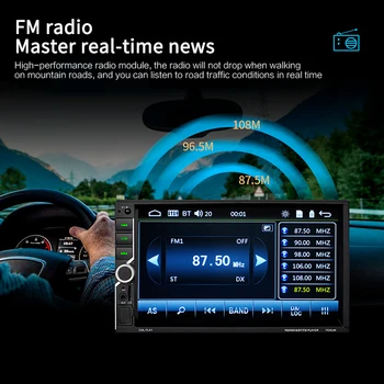 7 palčni Bluetooth Avto MP5 Predvajalnik Android 8.1 Dvojno 2 Din 16 g Quad Core GPS Avto MP5 Predvajalnik Predvajalnik FM Radio 7035UM
