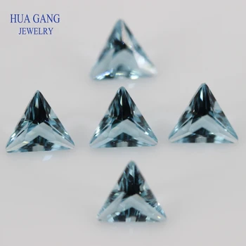 106# Modri Trikotnik Oblike, Princesa Cut Svoboden Steklene Kroglice Sintetičnih Gems Za Nakit, Velikosti 3 x 3~8x8mm Brezplačna Dostava