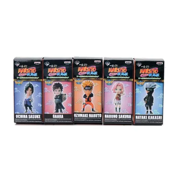 5pcs/set Naruto Shippuden WCF Naruto Sasuke Sakura Kakashi Gaara PVC Akcijska Figura, Zbirka Model Igrača