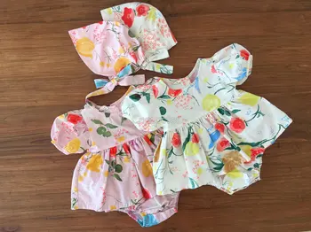 Novorojenih otrok Baby Dekleta Obleke Poletje Kratek Rokav Bombaž Cvetlični Obleka Elegantna Ruffles Obleko Sunsuit Lepe Obleke