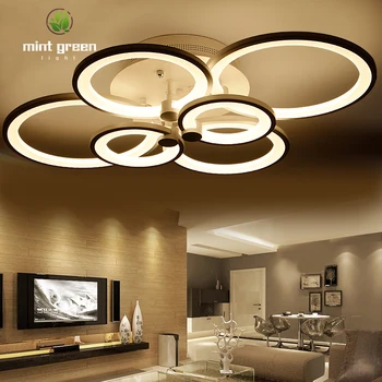 AC220 Črna Bela Moderno LED Stropna Svetilka, kuhinja, dnevna soba študija soba, spalnica možnost zatemnitve Svetlobe W/ RC APP Stropne Svetilke svetilke