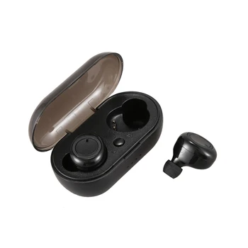 W12 Bluetooth Slušalke, TWS Bluetooth 5.0 Mini Gumb Šport Brezžične Stereo Slušalke-Črne