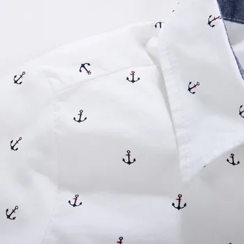 Nov Poletni Otroci majice Tisk Sidro vzorec Bombaž Kratka sleeved Fant srajce, Primerni za 3-14 Let otroci majice