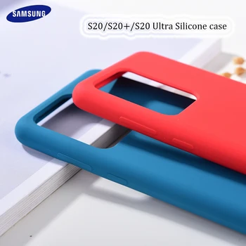 Originalni Samsung Galaxy S20 plus S20 Ultra silikona primeru Soft-touch nazaj zaščito kritje velja za S20+ S 20 telefon lupini z box