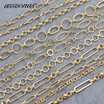 Assoonas C54,18K zlato verigo,diy verige,nakit, dodatki,nakit, izdelava,ročno izdelani,nakit ugotovitve,diy pribor,1m/veliko