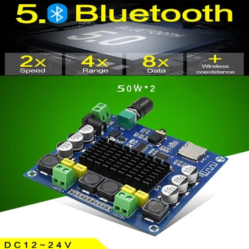 KYYSLB DC12~24V 50 W*2 5.0 Bluetooth Ojačevalnik BoardTPA3116 IS-A314 Digitalni Ojačevalnik Odbor Podpira TF Kartice AUX Sinhroni Vhod