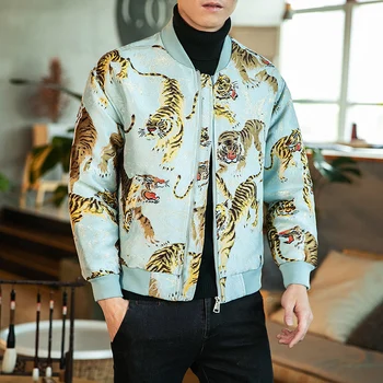 Moški Svoboden Kitajski Slog Jakna Moški Vezenje Ulične Vrh 2020 Moški Jesen Pomlad Priložnostne Zadrgo Coats Oversize