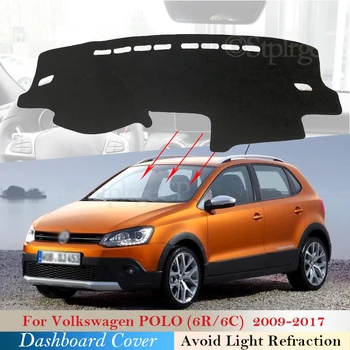 Nadzorna plošča Pokrov Zaščitni Ploščici za Volkswagen VW POLO 6R 6C 2009~2017 MK5 Pribor, Armatura Odbor Dežnik Preprogo Anti-UV Preprogo