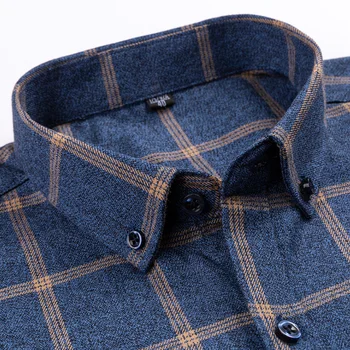 Aoliwen blagovne Znamke Top Prodajo Plus Velikost Bombaž Modra, Vijolična Prugasta Oxford Formalno Priložnostne Majice z Dolgimi Rokavi Moški Keper kariran majice