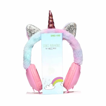 Samorog Slušalke - Nad Uho Žično Dekleta, Otroci 1.2 m, Dolžina Kabla 106dB Glasnost Slušalke z Mikrofonom za Prenosni MP3 Tablet PC