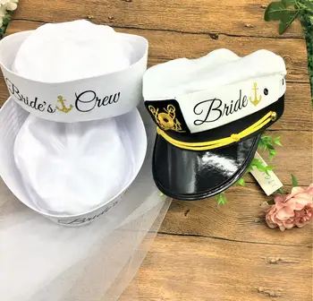 Po meri Navtičnih mornar poročno družico nevesta klobuki marina Kapitani klobuki križarjenje Bachelorette rojstni dan Omogoča Priti Nauti KAPE