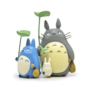 3Pcs/Set Anime Moj Sosed Totoro figuric PVC figuric Igrače Zbiranje Smole Model Doma Dekor