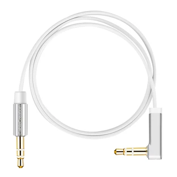 Aux Priključek Kabel Ravno 3,5 mm Pomožni Avdio Stereo Kabel za 90 Stopinj v Desno Kota Združljiv komplet za Slušalke iPhone iPad Pametni telefon, MP3