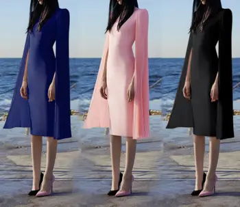 2020 nove Modne Poletne Cape ramenski Elegantne Ženske obleke KRALJESTVU Stranka Obleko
