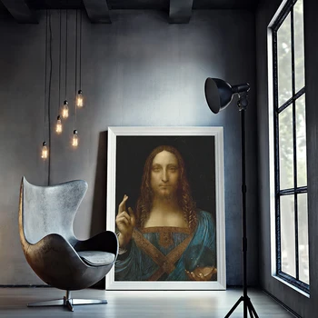 Leonardo Da Vinci Salvator Mundi Classic Platno Umetnosti Barvanje, Tiskanje Plakatov, Stene Pictrues Za Dnevni Sobi Doma Dekor, Brez Okvirja
