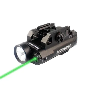 CityHunter Vojaško Zelena Rdeča Pika Laser z LED Bliskavico Combo Izvrtino Pogled pod ničlo Legendarni Laserski kazalnik 20 mm za Lov